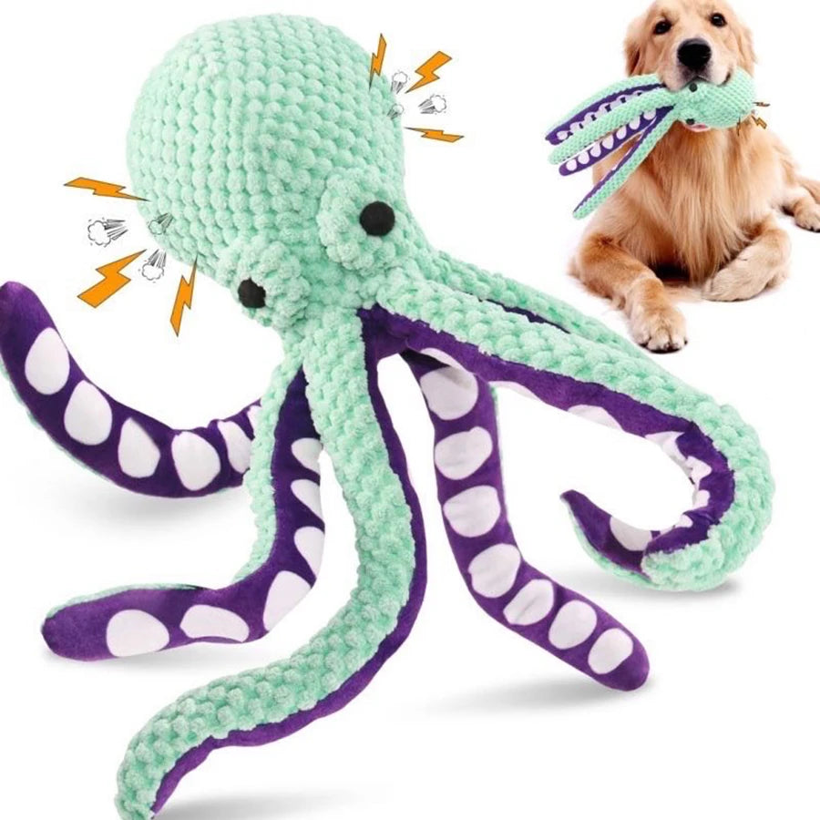 Squeaktopus™ Dog Toy – Wiggle, Tug, and Squeak Fun
