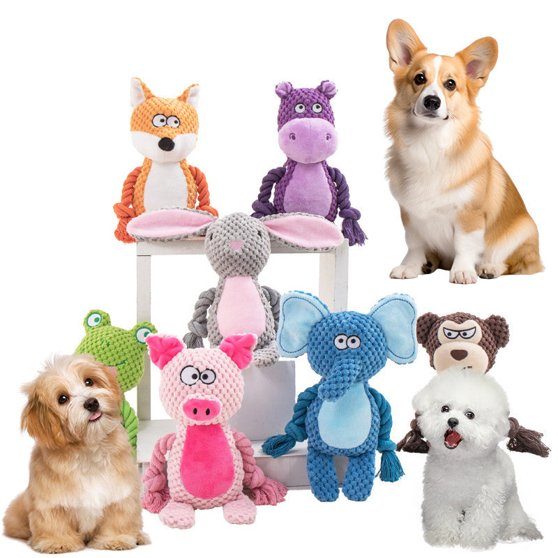 TugTailz™ Plush & Rope Squeaky Toy