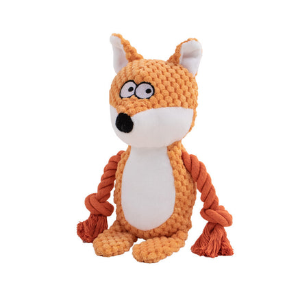 TugTailz™ Plush & Rope Squeaky Toy