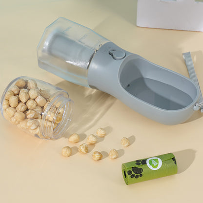 GoSip™ 3-in-1 Pet Bottle – Feeder, Dispenser & Waste Bag